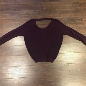 Plum Sweater - open back
